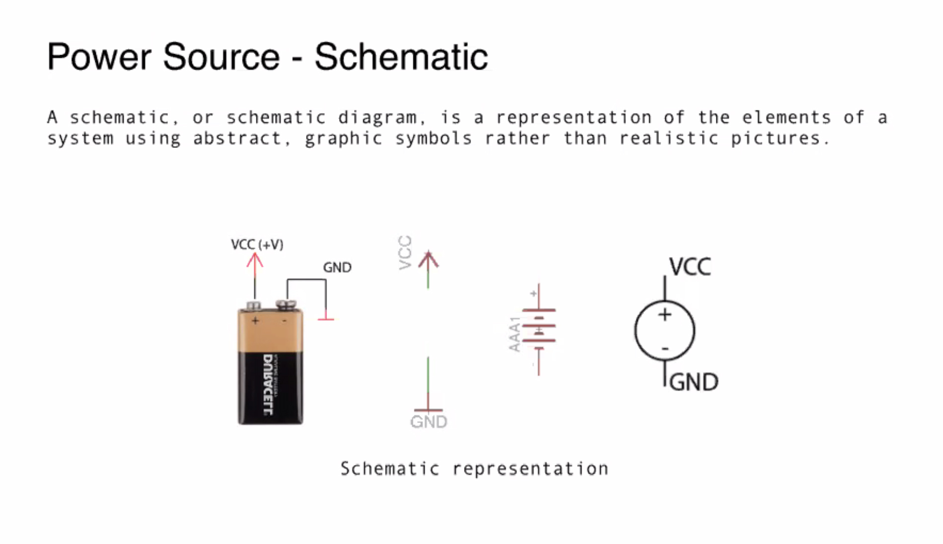 Schematic power VCC and GND