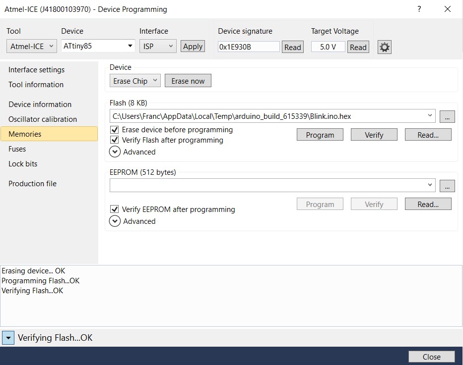 Verify programming. Atmel Studio EEPROM. Flash программирование. Atmel Studio 7 ISR(sig_interrupt1). Verify EEPROM.