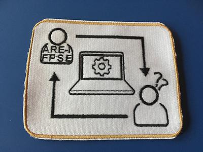 Embroidery identity logo