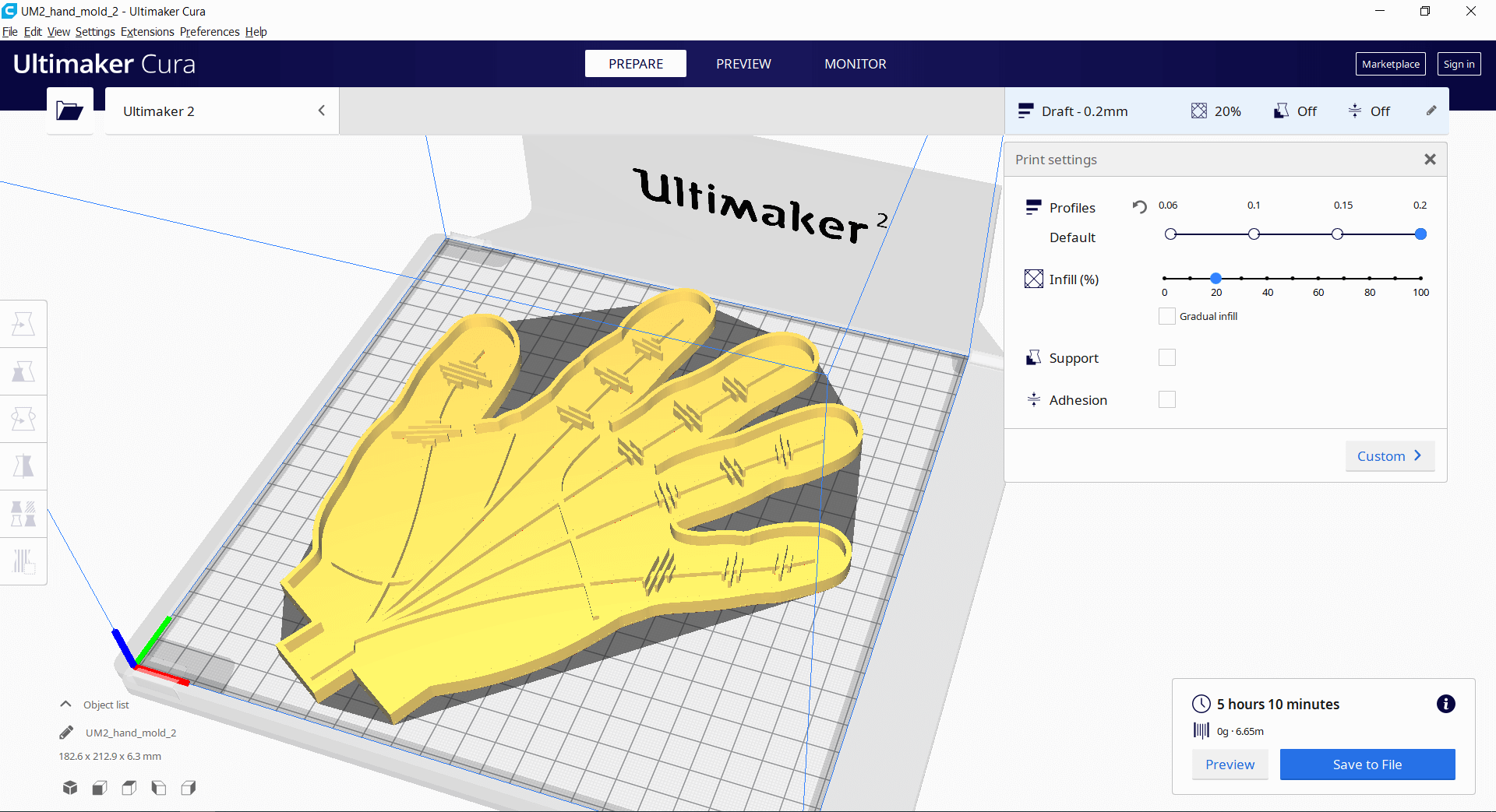 3D print mold in Cura