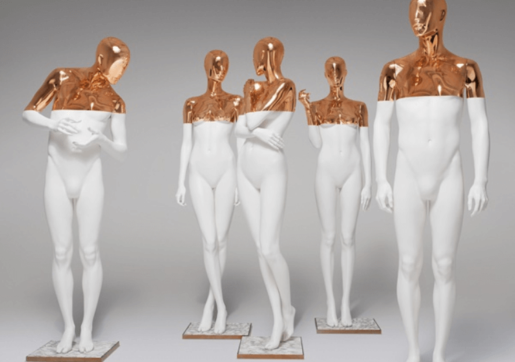 Gold and white Hans Boodt mannequins
