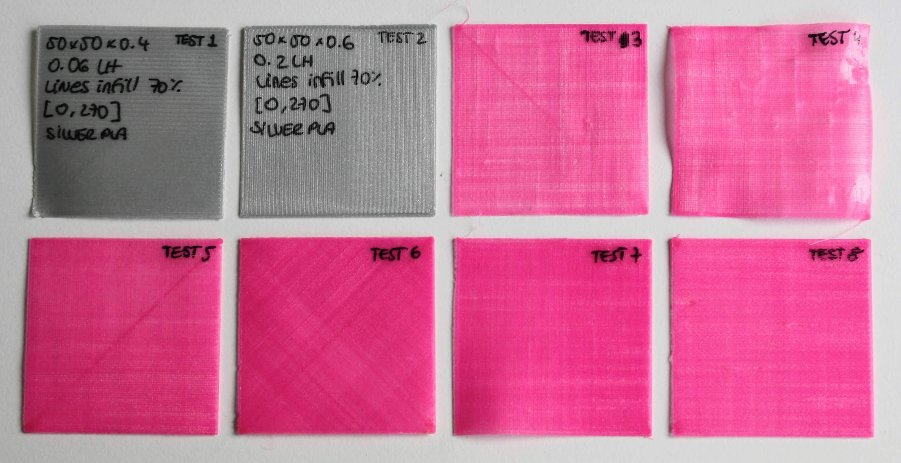 3D printed fabric swatches