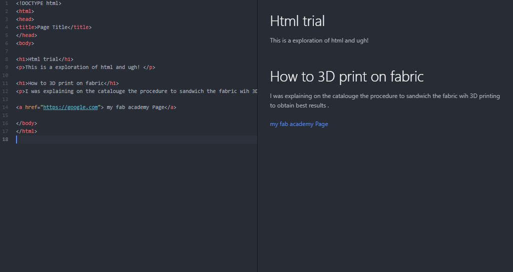 HTML test trial