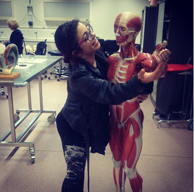 Me in Antwerp Medical school during an anatomical drawing workshop, 2014