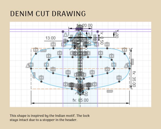 Denim cut detail drawing