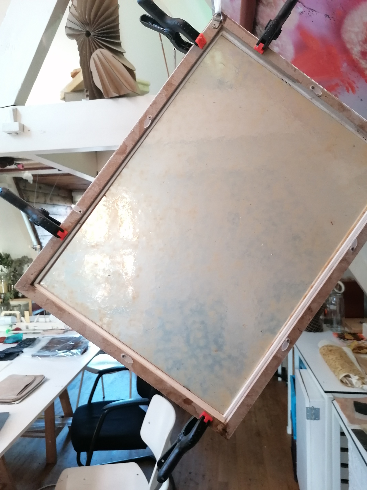 drying kombucha in a frame