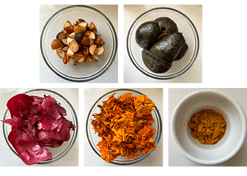 Plant based dye materials