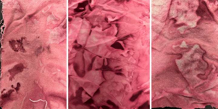 Closeup of bacteria dyed fabric