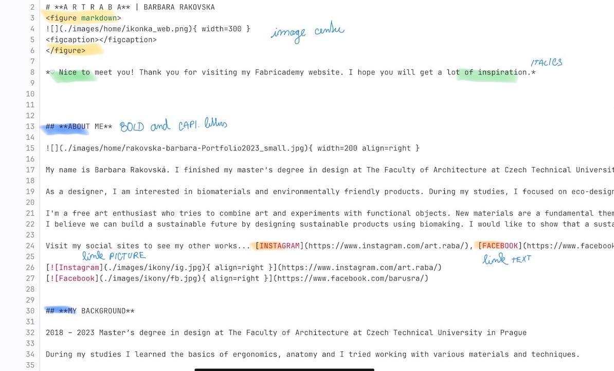 Example of my notes for better Markdown language orientation.