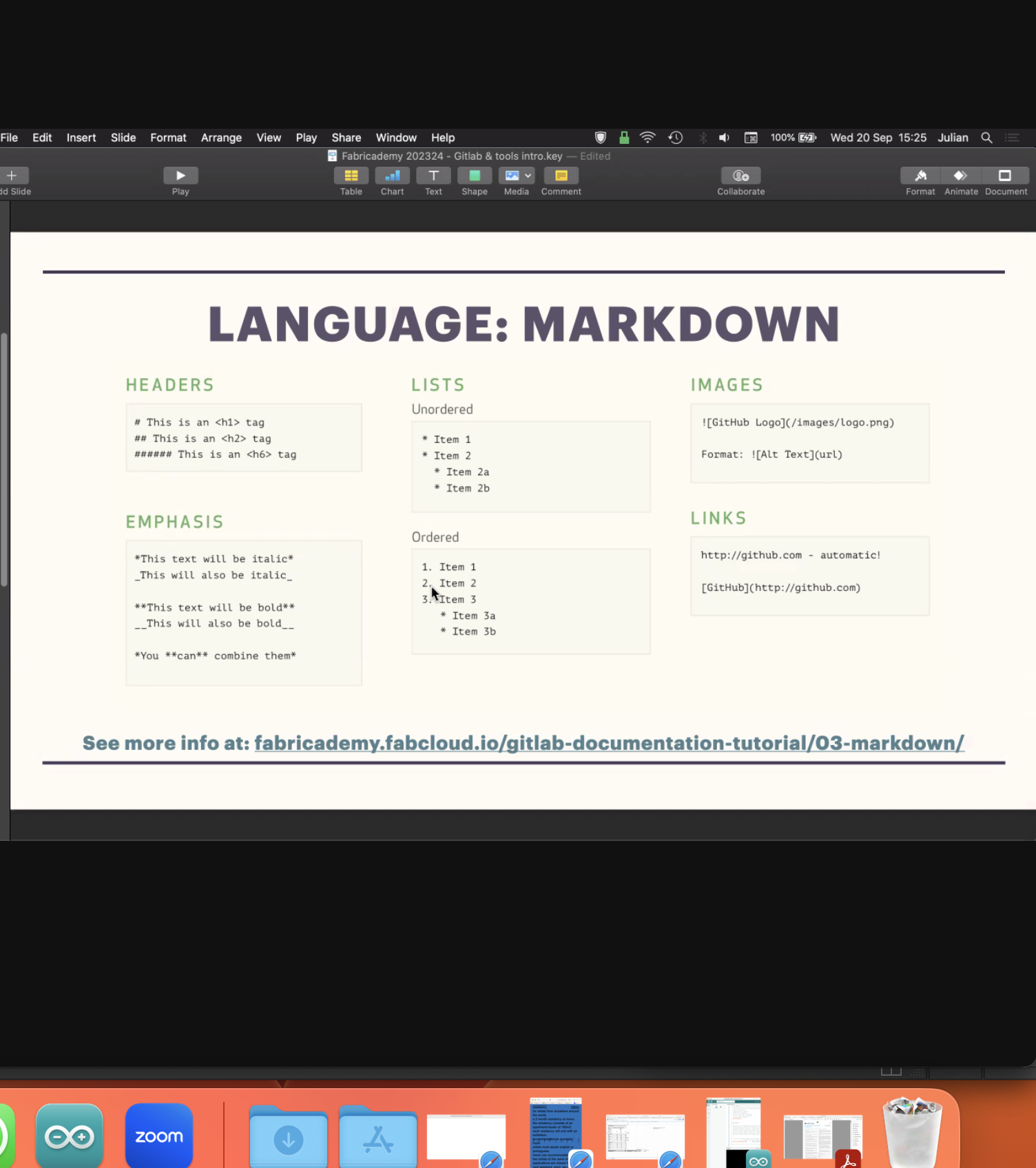 Screenshot Of Markdown Language