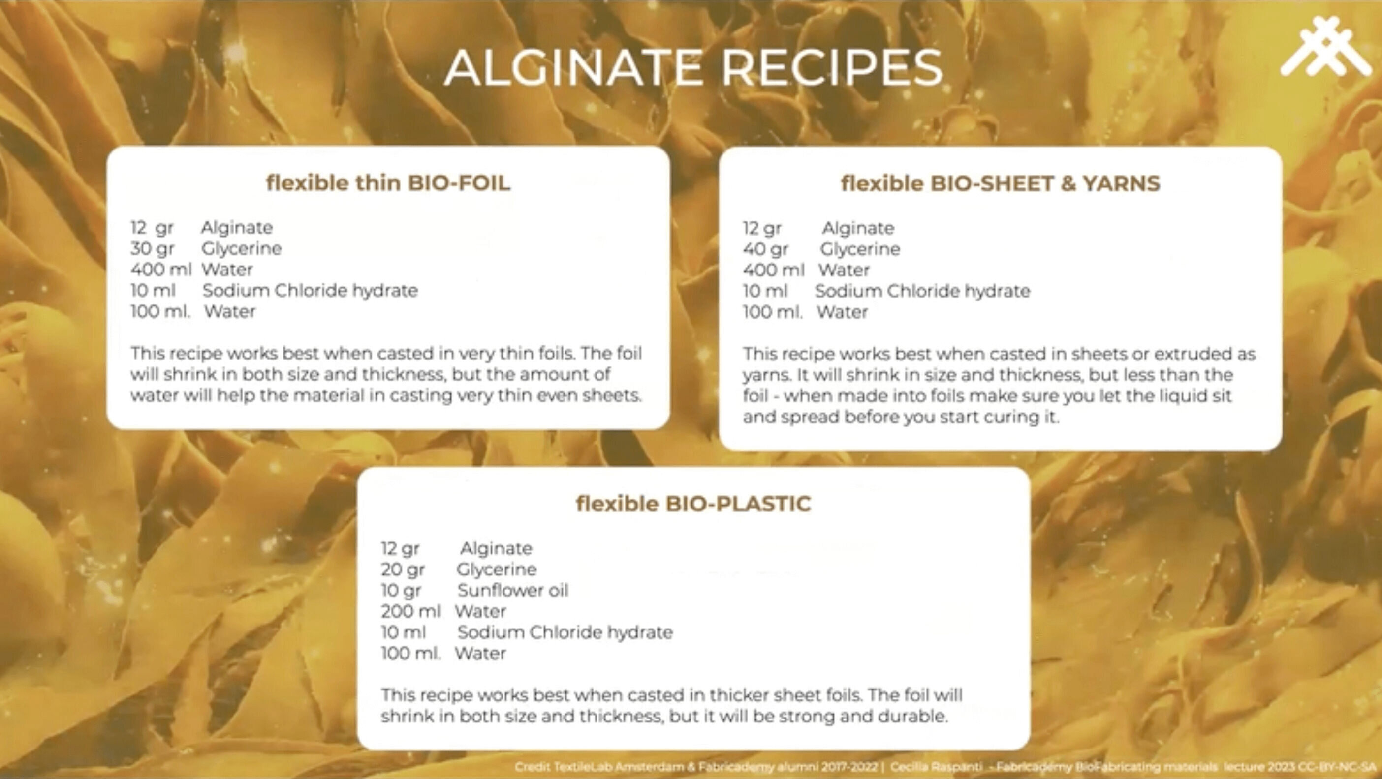 Alginate Recipe Cecilia