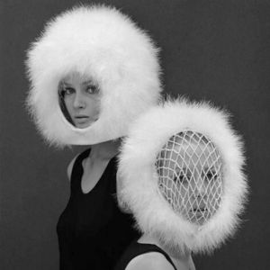 Two Capsule Line Feathered Helmets, 1960s by John French