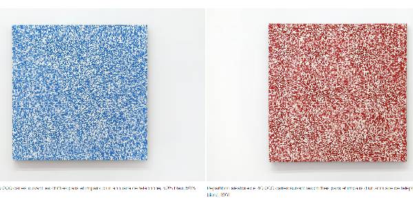 Morellet red and blue painting