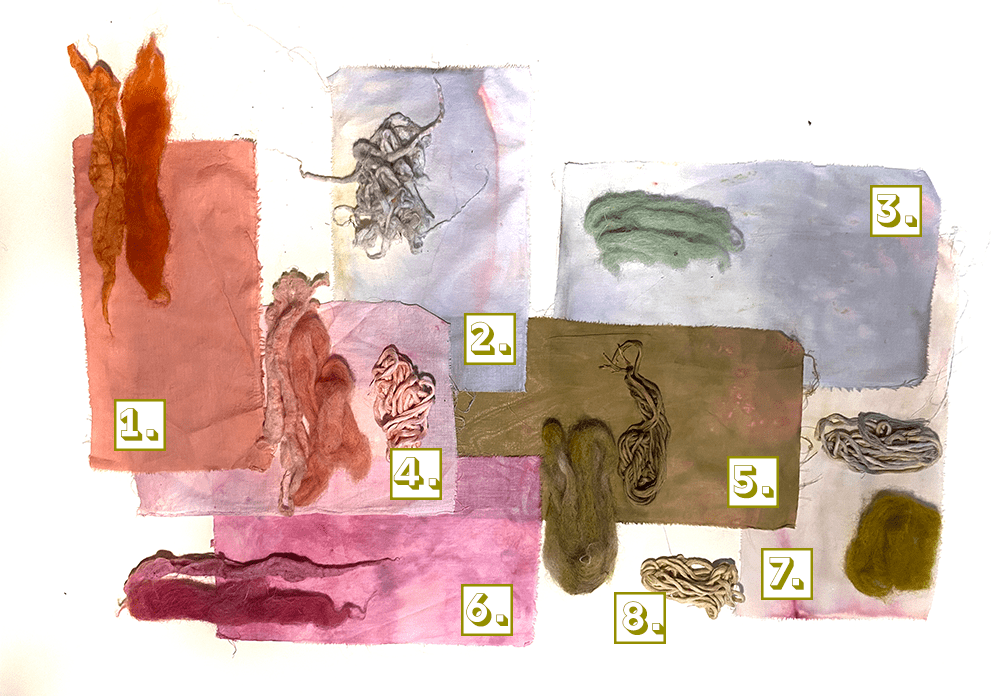 Samples of dye baths