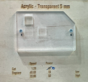 acrylic sheet settings