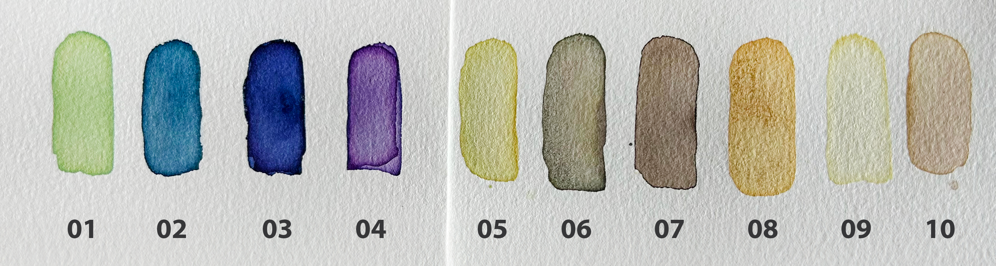 Ink swatches