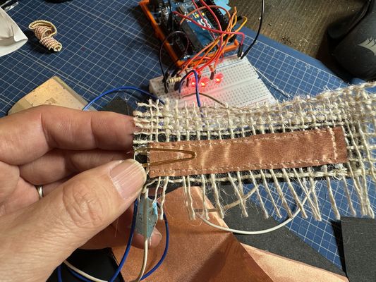 sewed jute sensor