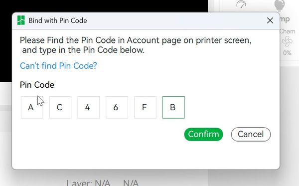 PINCODE set in PC