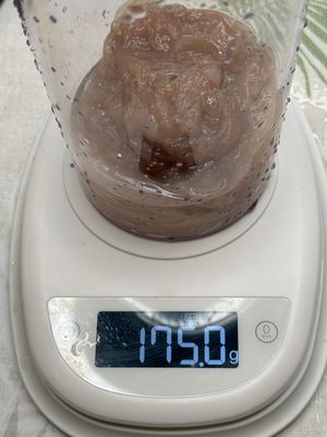 weight of kombucha after wash