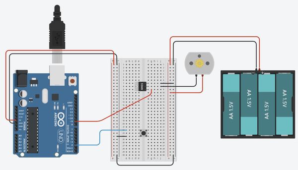 simple DC motor control with Arduino