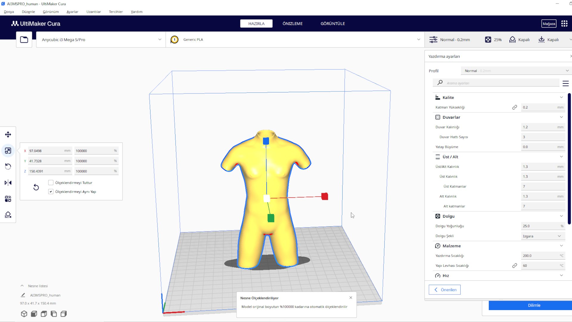 Cura import (open file)