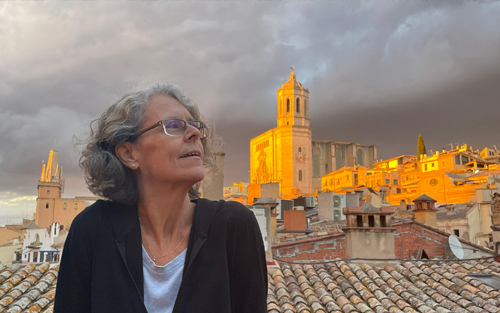 Rooftop sunset in Girona
