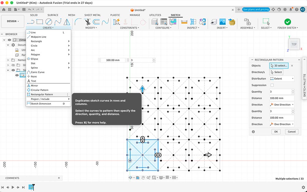 Fusion screenshot: Square duplicate