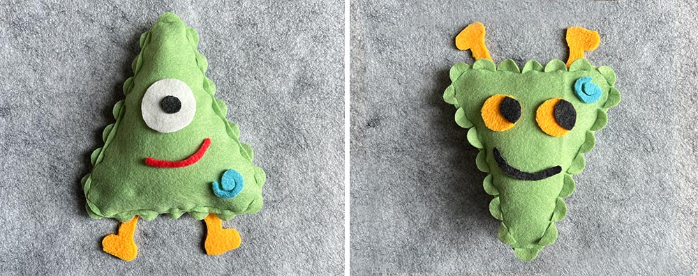 Finished green plushie
