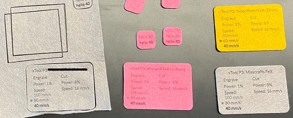 Felt reference cards