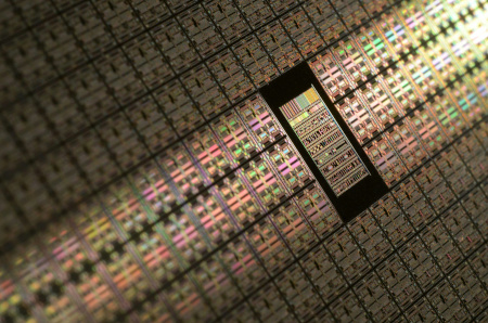 Looks like a kind of textile with a zoom of an electronic chip