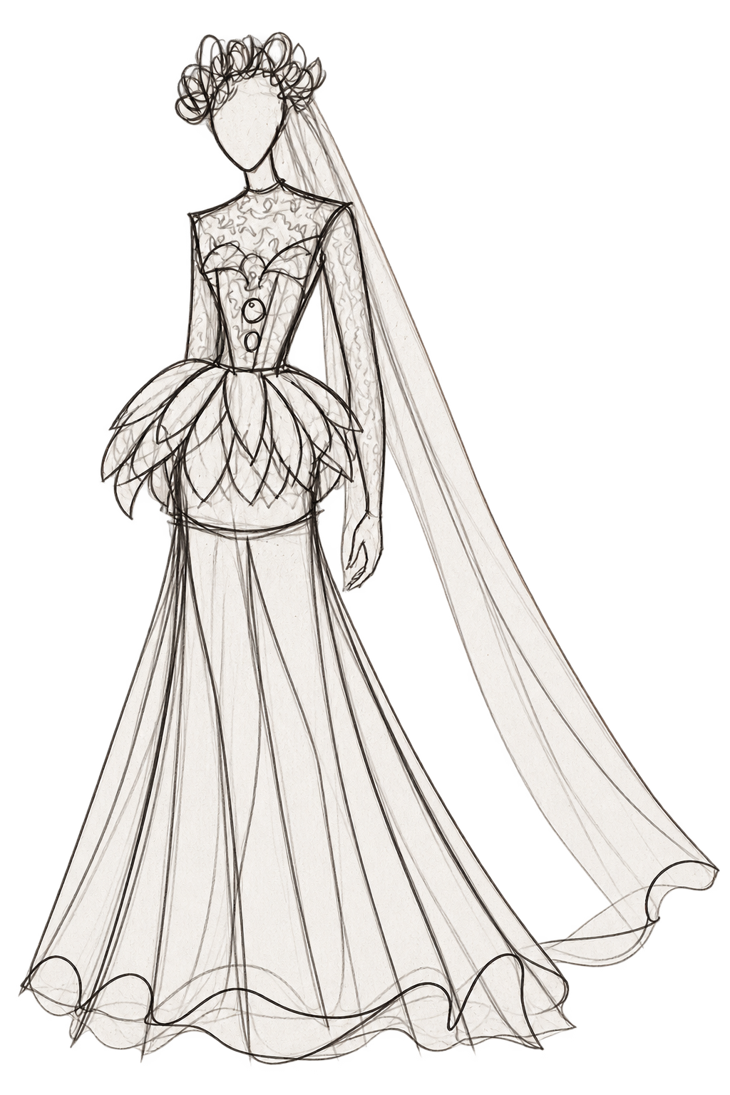 Early fashion sketch for Inoscula