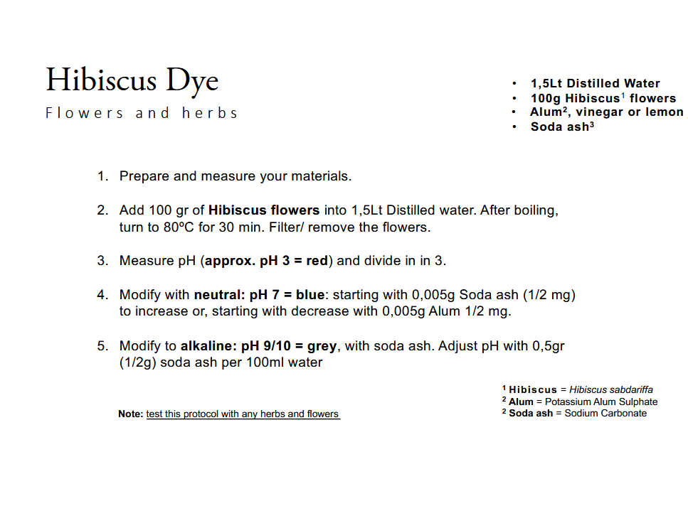screenshot of powerpoint describing how to prepare fibres for natural dying
