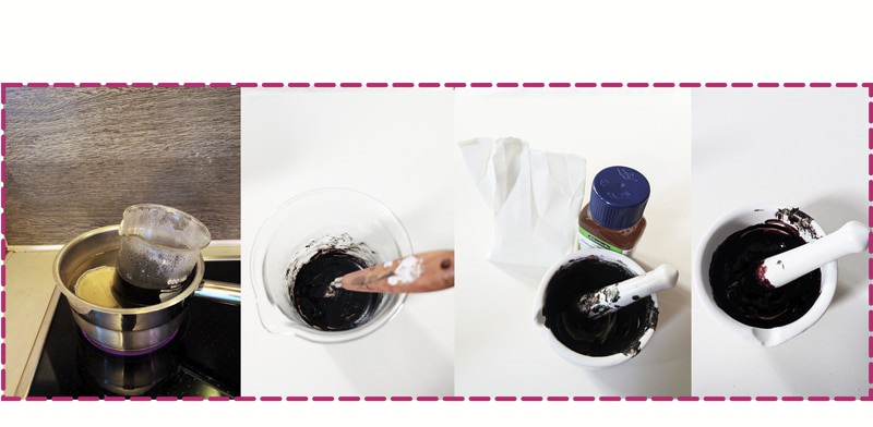 A collage of creating an ink