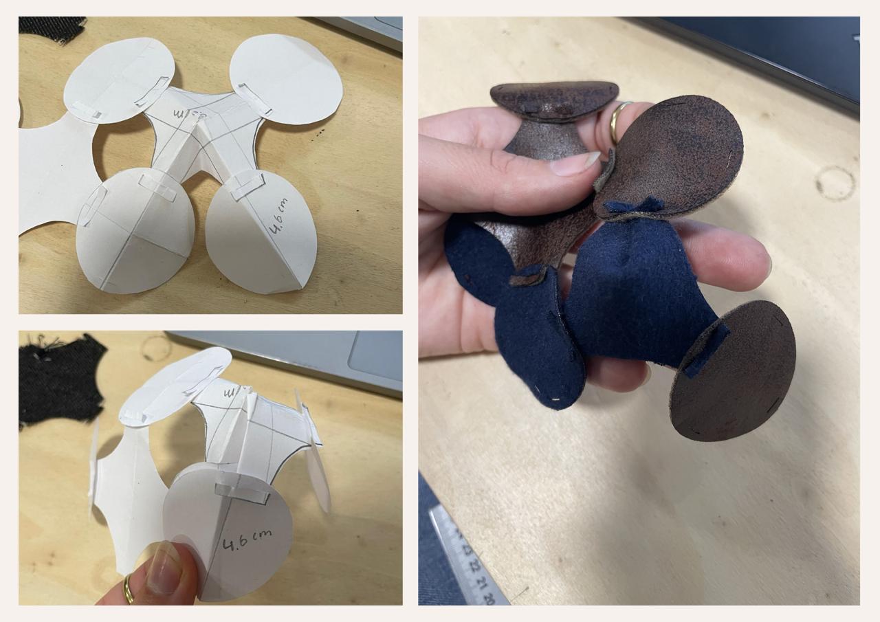 Making the corners with paper and fabric