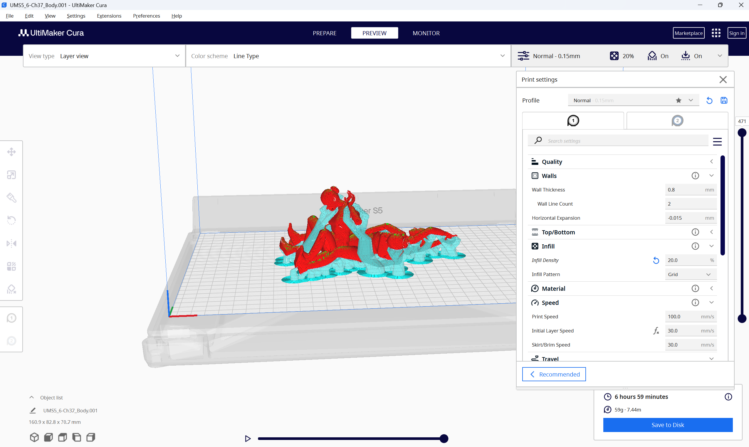 Preparing the model for 3D printing